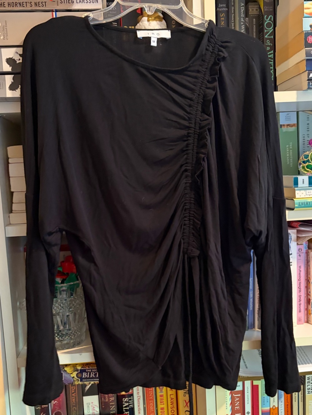 Iro Alajar Black Ruched Drawstring Long Sleeve Shirt - Picture 3 of 8